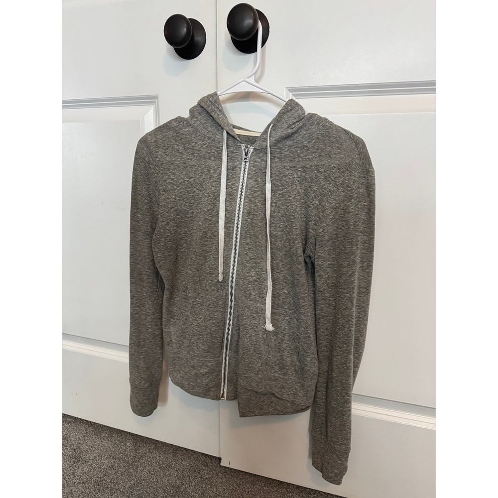 Aeropostale Womens Gray Heathered Full Zip Hoodie Sweater Size S